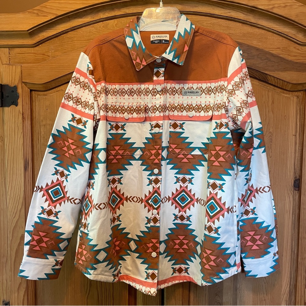 Women's XL Aztec Southwestern Shirt Jacket Shacket NWT